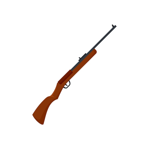 Icono de rifle de caza Ilustración plana del icono vectorial de rifle para diseño web