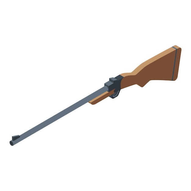 Icono de rifle de caza Isométrico del icono de vector de rifle de caza para diseño web aislado sobre fondo blanco