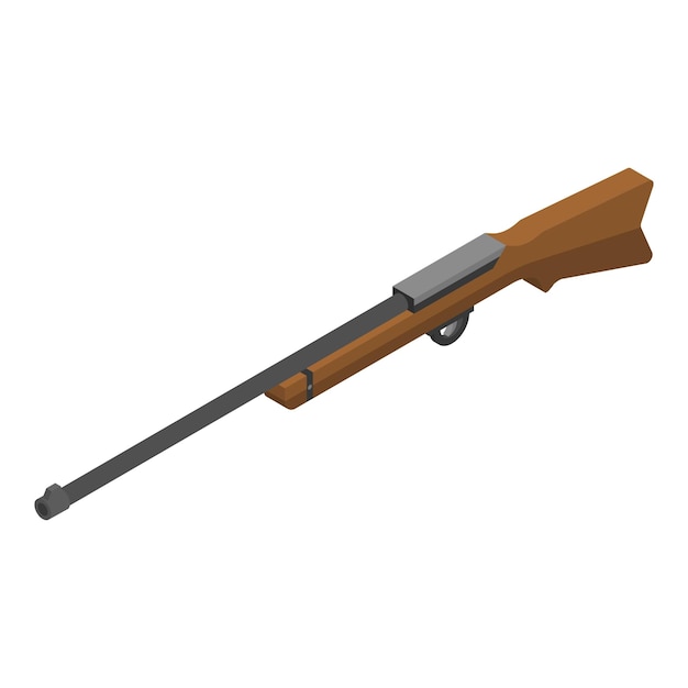 Icono de rifle cazador Isométrico del icono de vector de rifle cazador para diseño web aislado sobre fondo blanco