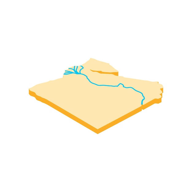 Icono del río Nilo en estilo isométrico 3d sobre un fondo blanco