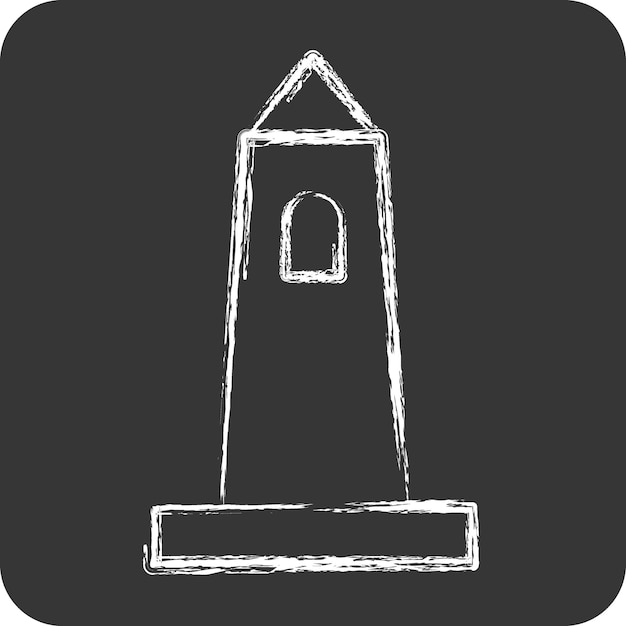 Icono Rish Torre Redonda relacionada con el símbolo de Irlanda tiza Diseño sencillo de estilo