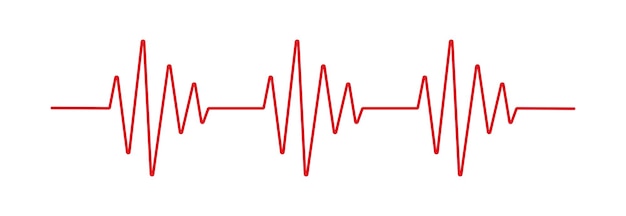 El icono del ritmo cardíaco del cardiograma El signo del pulso cardíaco de la línea La onda cardiológica El gráfico de la medicina Ilustración vectorial