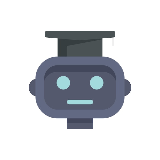 Icono de robot ai graduado Ilustración plana del icono de vector de robot ai graduado aislado sobre fondo blanco