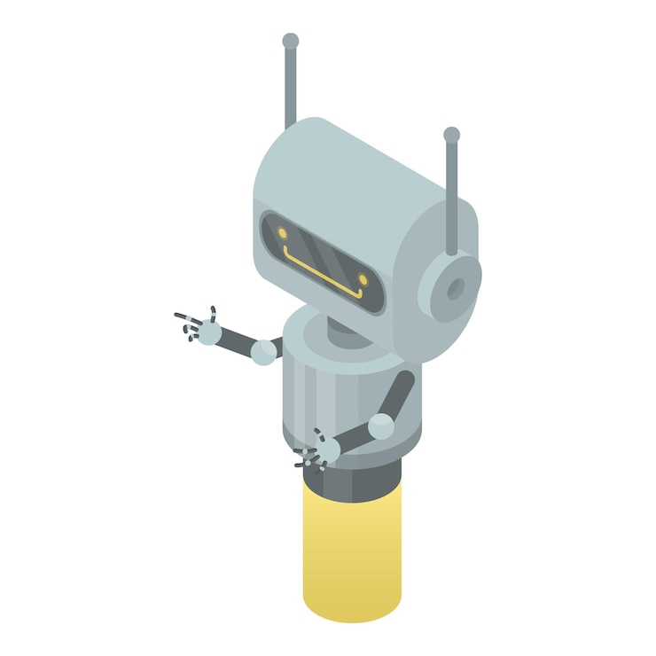 Vector icono de robot chatbot isométrico del icono de vector de robot chatbot para diseño web aislado sobre fondo blanco