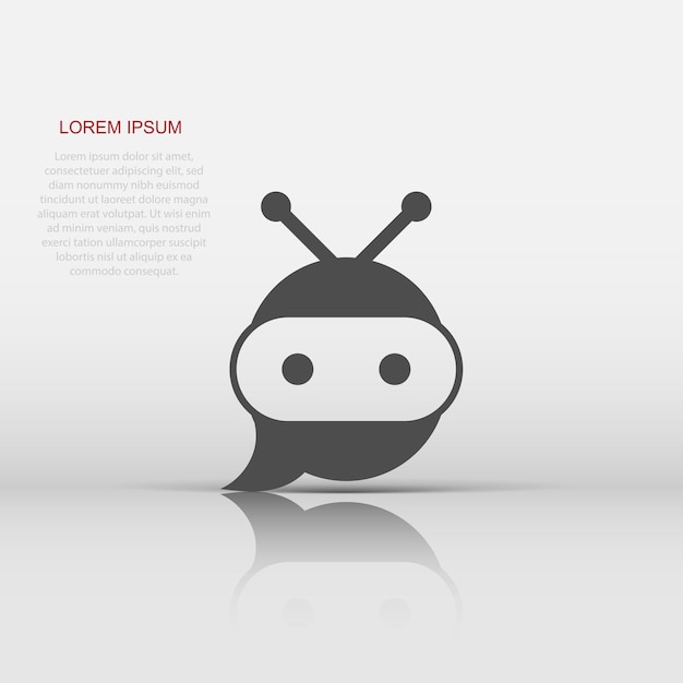Icono de robot chatbot lindo en estilo plano Ilustración de vector de operador Bot sobre fondo blanco aislado Concepto de negocio de carácter de chatbot inteligente