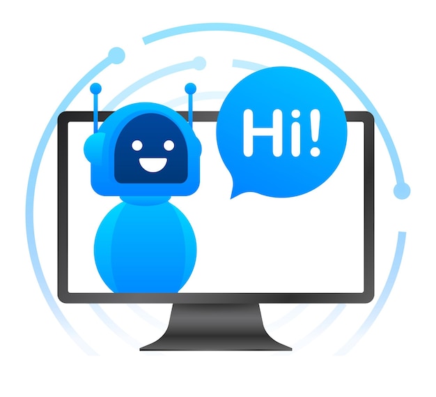 Icono de robot. Diseño de signo de bot. Concepto de símbolo de chatbot. Bot de servicio de soporte de voz. Bot de soporte en línea. Ilustración vectorial.