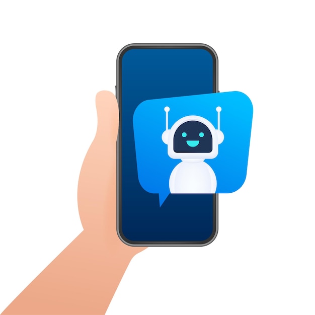 Icono de robot Diseño de signo de Bot Concepto de símbolo de Chatbot Servicio de soporte de voz Bot Bot de soporte en línea