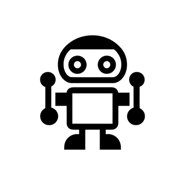 Icono del robot con energía artificial