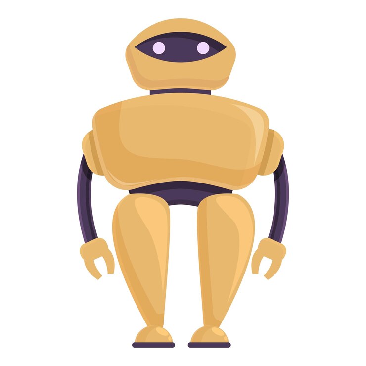 Vector icono de robot humanoide vector de dibujos animados lindo personaje futuro artificial