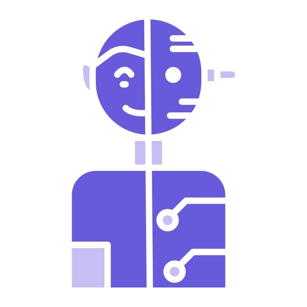 El icono del robot humanoide
