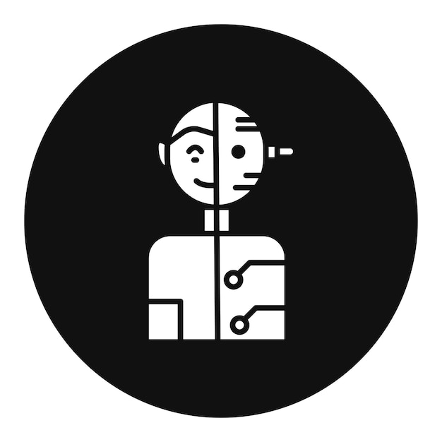 El icono del robot humanoide