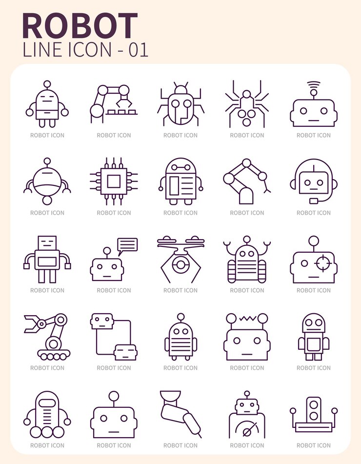 icono de robot de inteligencia artificial de la industria futura