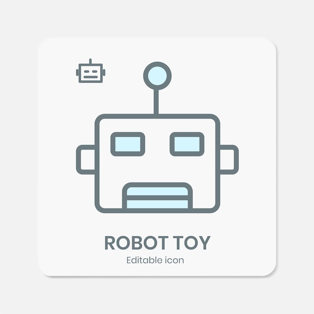 icono de robot de juguete con diseño simple y minimalista