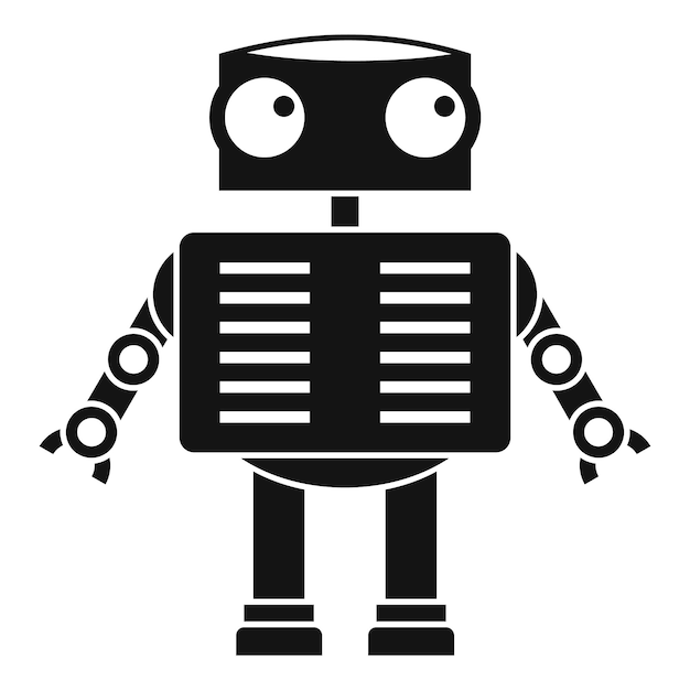 Icono de robot con ojos grandes Ilustración simple de icono vectorial de robots con ojos grandes para la web
