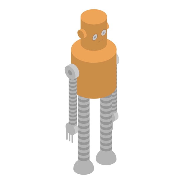 Icono de robot de piernas largas Isométrico de icono de vector de robot de piernas largas para diseño web aislado sobre fondo blanco