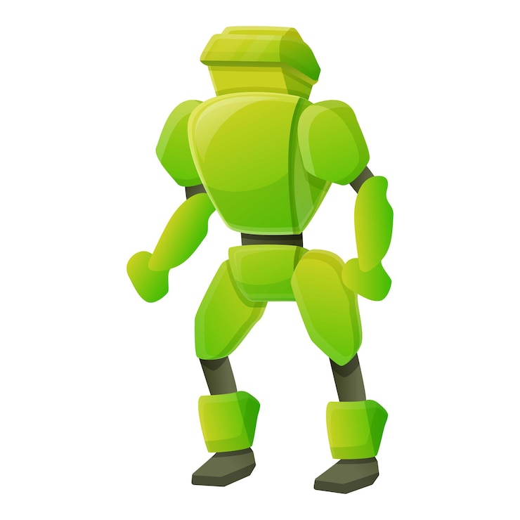Vector icono de robot verde caricatura de icono de vector de robot verde para diseño web aislado sobre fondo blanco