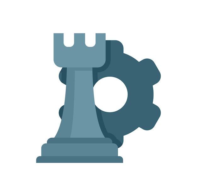 Icono de roca de ajedrez de misión Ilustración plana del icono de vector de roca de ajedrez de misión aislado sobre fondo blanco