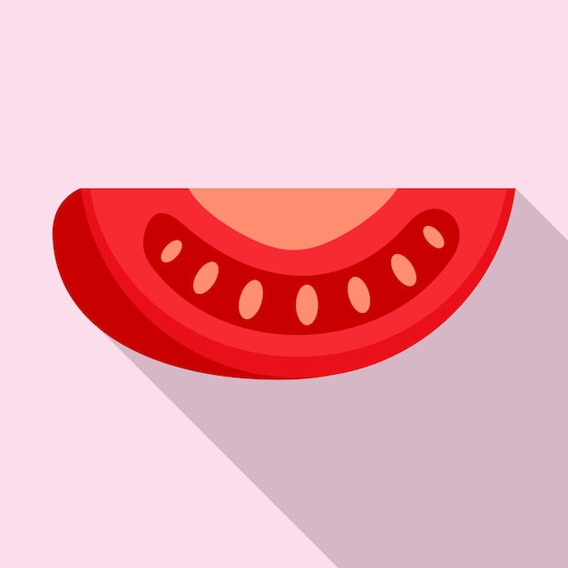 Icono de rodaja de tomate Ilustración plana del icono de vector de rodaja de tomate para diseño web