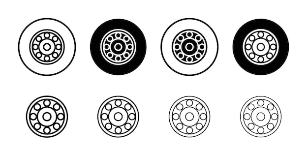Ícono del rodamiento del automóvil Vector de contorno en blanco y negro