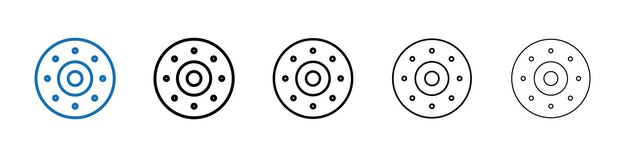 Icono de rodamiento de automóviles Logotipo vectorial de contorno para la web ui