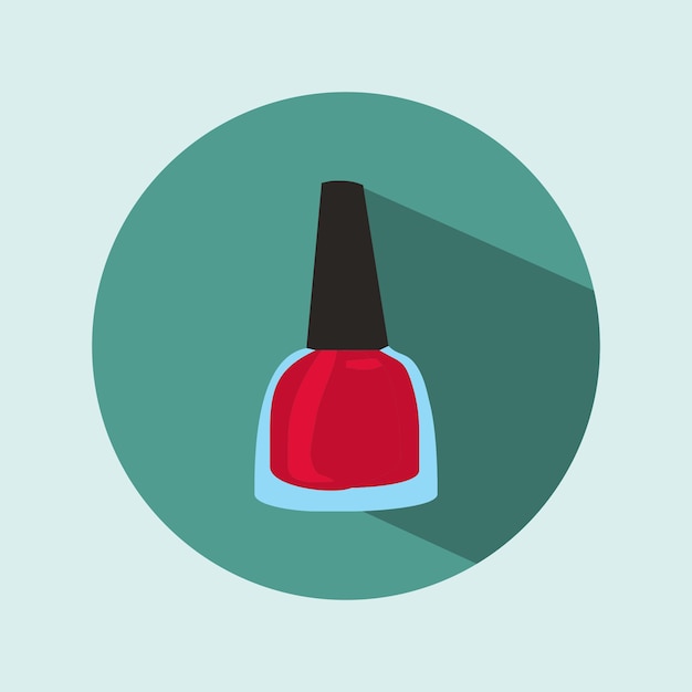 Vector icono rojo esmalte de uñas