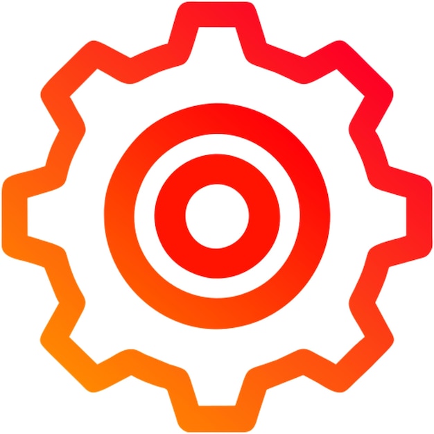 icono rojo del gradiente de engranajes