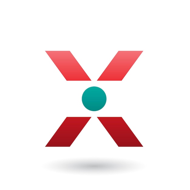 Icono rojo de la letra X con una ilustración de Vector de círculo