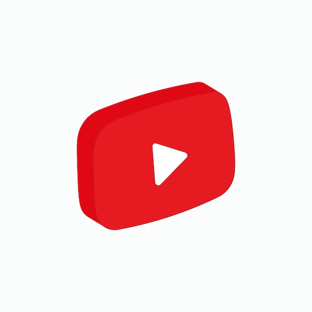 Vector un ícono rojo de youtube con un triángulo blanco en la parte superior.