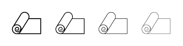 Icono de rollo de alfombra logotipo lineal aislado