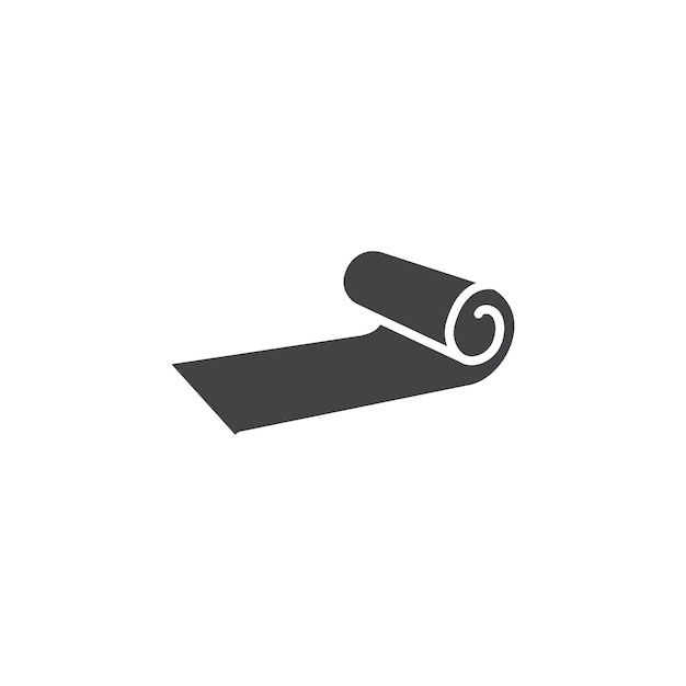 Ícono de rollo de alfombra Símbolo plano de línea delgada simple
