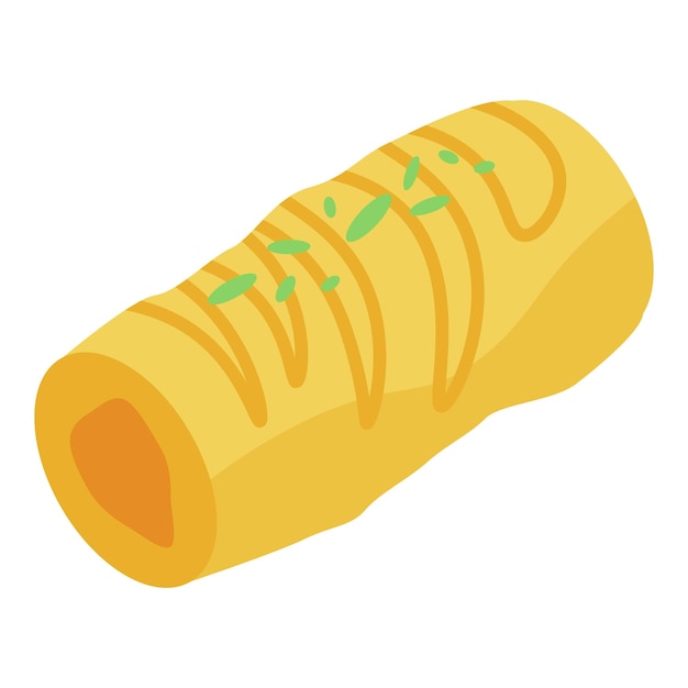 Icono de rollo de baklava fresco Isométrico de icono de vector de rollo de baklava fresco para diseño web aislado sobre fondo blanco