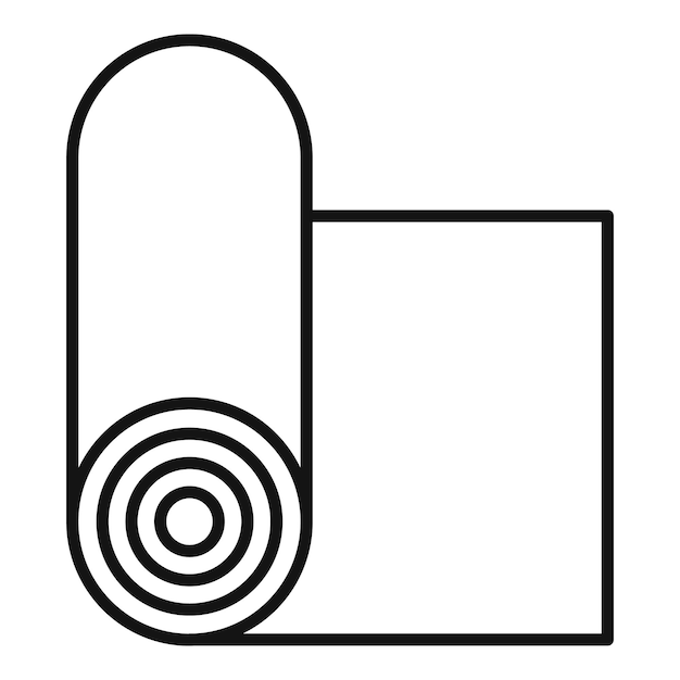 Icono de rollo de fibra contorno icono de vector de rollo de fibra para diseño web aislado sobre fondo blanco