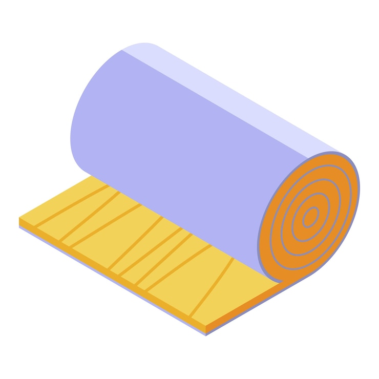 Vector icono de rollo de linóleo isométrico de icono de vector de rollo de linóleo para diseño web aislado sobre fondo blanco