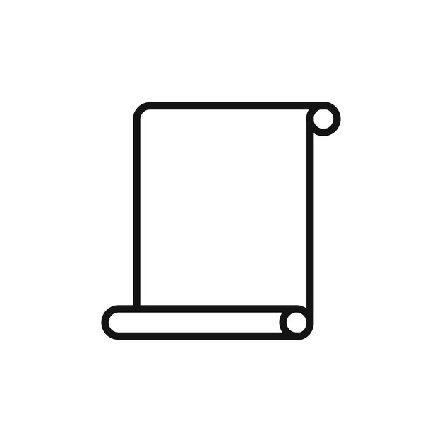 Ícono de rollo de papel aislado sobre fondo blanco