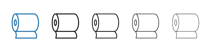 Vector icono de rollo de papel higiénico contorno logotipo vectorial para la web ui