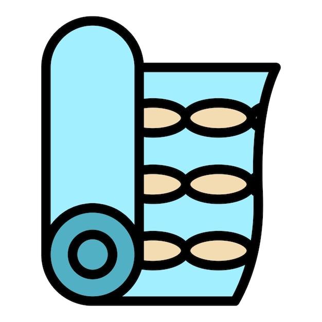 El icono del rollo de papel de pared El contorno del icono vectorial del rollo del papel de parede El color es plano y aislado
