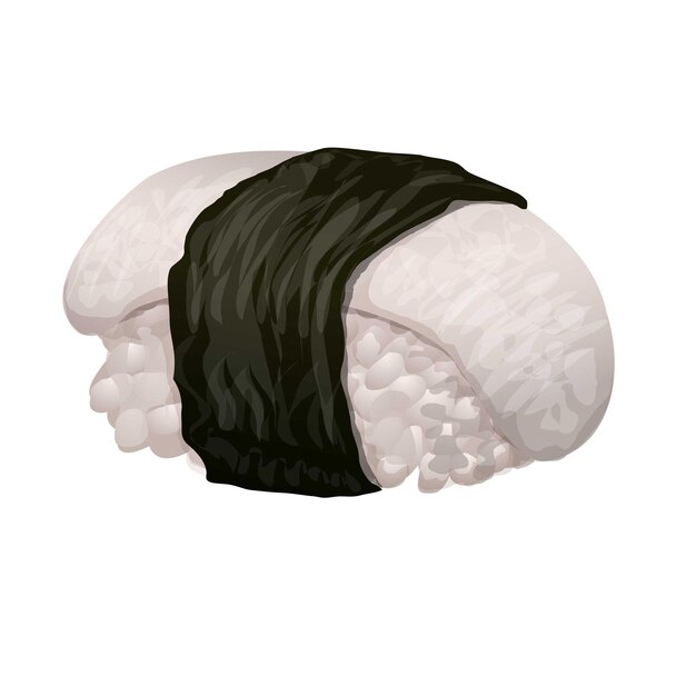 Icono de rollo de sushi de cocina Caricatura de icono de vector de rollo de sushi de cocina para diseño web aislado sobre fondo blanco