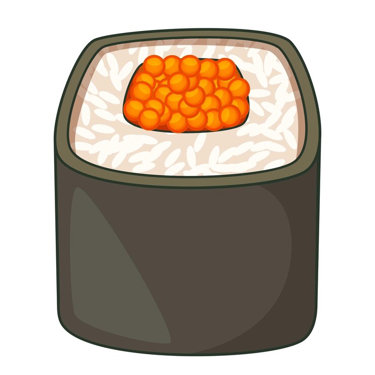 Vector icono de rollo de sushi ilustración de dibujos animados de icono de vector de rollo de sushi para web