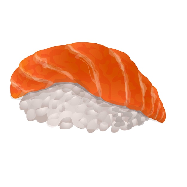 Icono de rollo de sushi de pescado rojo Caricatura de icono de vector de rollo de sushi de pescado rojo para diseño web aislado sobre fondo blanco
