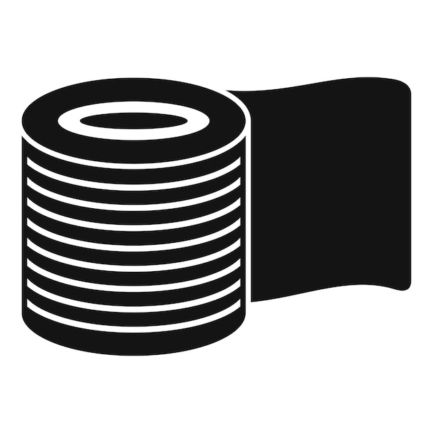 El icono del rollo de vendaje médico elástico de estilo simple