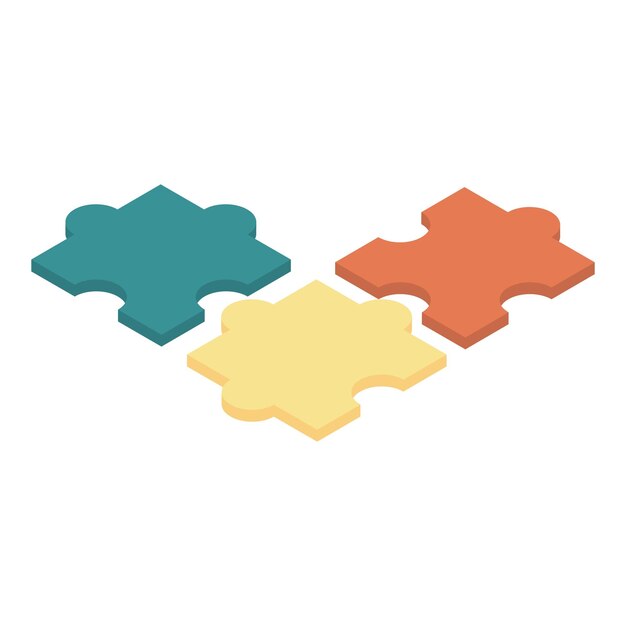 Icono de rompecabezas colorido Isométrico de icono de vector de rompecabezas colorido para diseño web aislado sobre fondo blanco