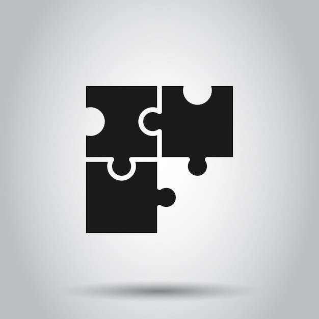 Icono de rompecabezas compatible en estilo plano Ilustración vectorial de acuerdo de rompecabezas en un fondo aislado Concepto de negocio de solución de cooperación