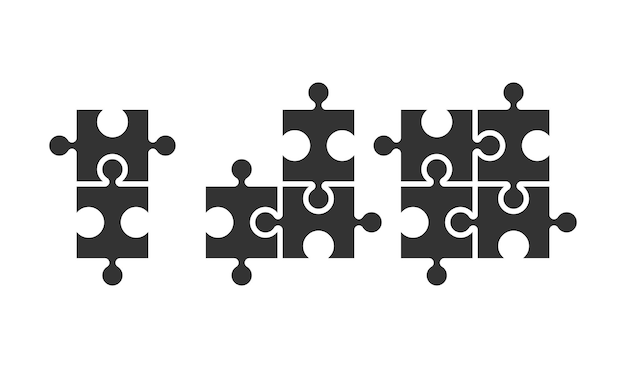 Icono de rompecabezas Conjunto de iconos de rompecabeos Colección vectorial aislada sobre fondo blanco