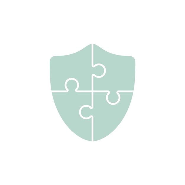 Ícono de rompecabezas de escudo Ilustración vectorial