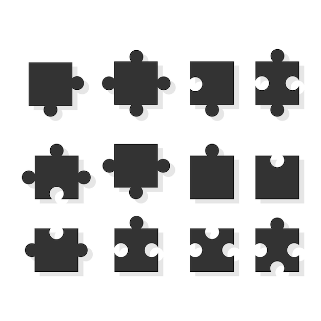 Icono de rompecabezas en el estilo de diseño plano de moda Ilustración gráfica vectorial