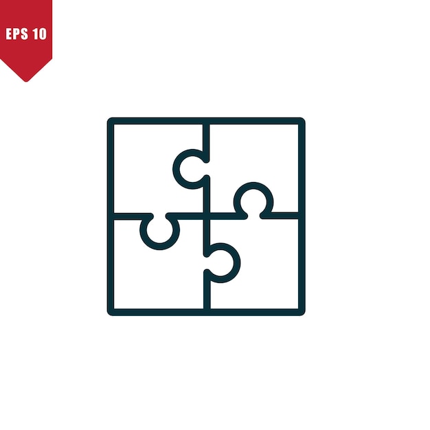 El icono del rompecabezas de estilo plano vectorial es el mejor vendedor