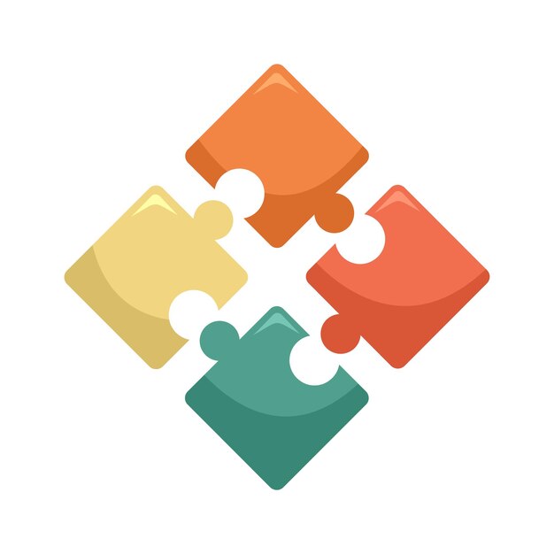 Icono de rompecabezas Ilustración plana del icono de vector de rompecabezas aislado sobre fondo blanco