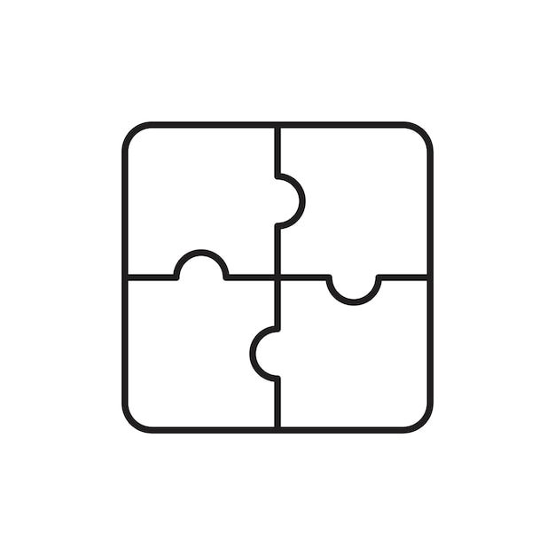 El icono del rompecabezas tiene un contorno delgado simple
