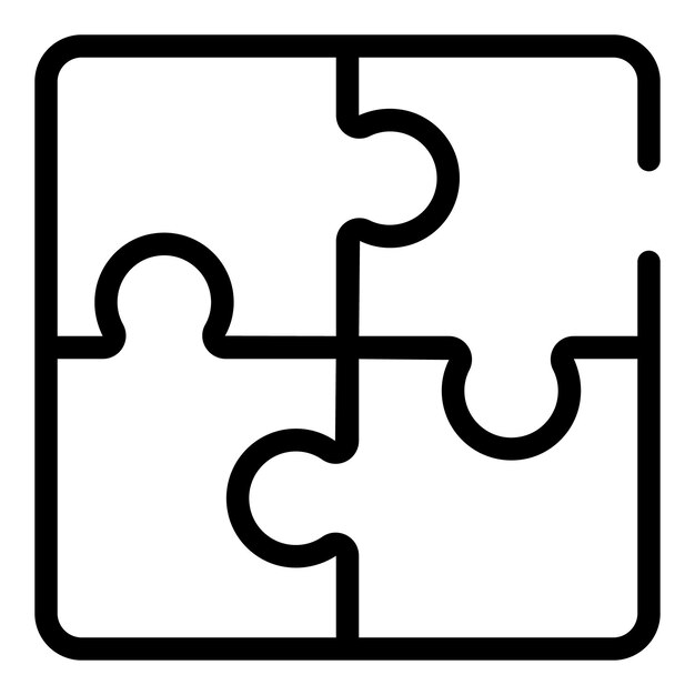 Icono de rompecabezas de trabajo administrativo Contorno de rompecabezas de trabajo administrativo icono vectorial para diseño web aislado sobre fondo blanco