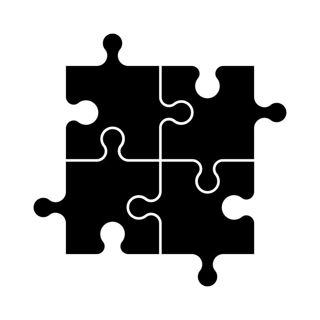 Icono de rompecabezas vector icono de rompecabeas negro sobre fondo blanco Ilustración del logotipo Icono de puzzle de rompecabes